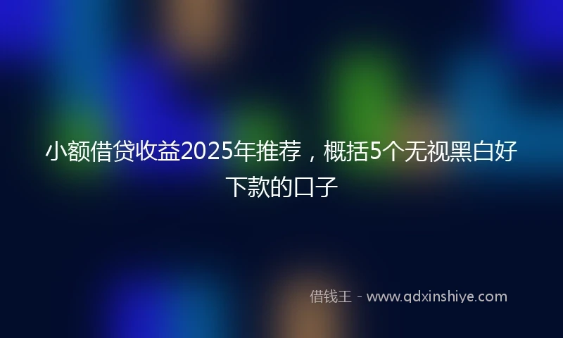 小额借贷收益2025年推荐，概括5个无视黑白好下款的口子