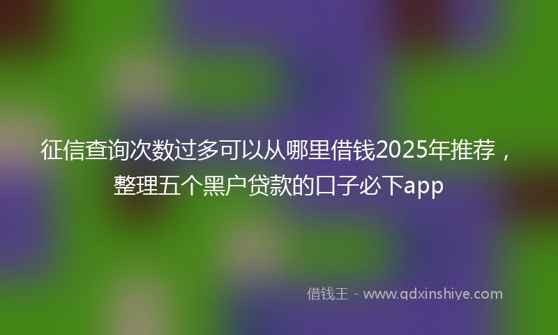 征信查询次数过多可以从哪里借钱2025年推荐，整理五个黑户贷款的口子必下app