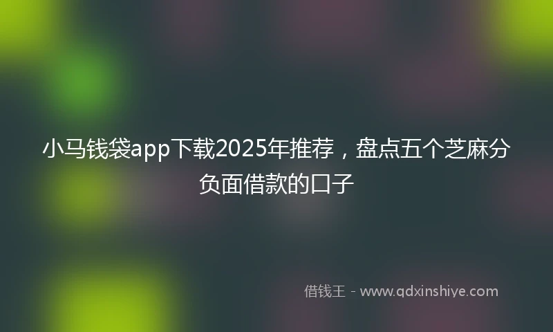 小马钱袋app下载2025年推荐，盘点五个芝麻分负面借款的口子