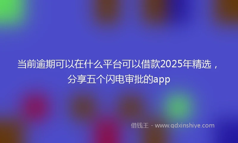当前逾期可以在什么平台可以借款2025年精选，分享五个闪电审批的app