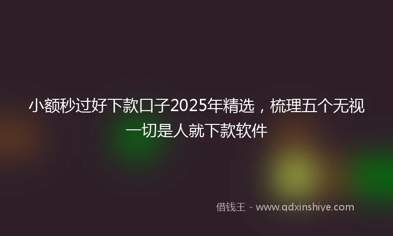 小额秒过好下款口子2025年精选，梳理五个无视一切是人就下款软件