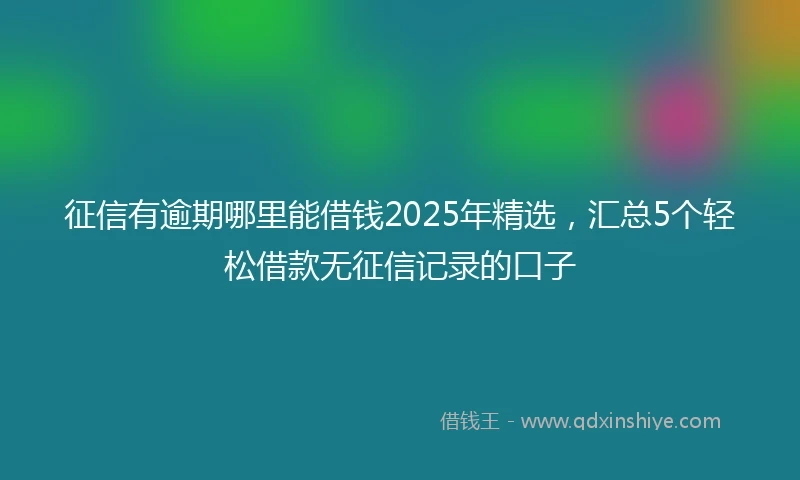 征信有逾期哪里能借钱2025年精选，汇总5个轻松借款无征信记录的口子