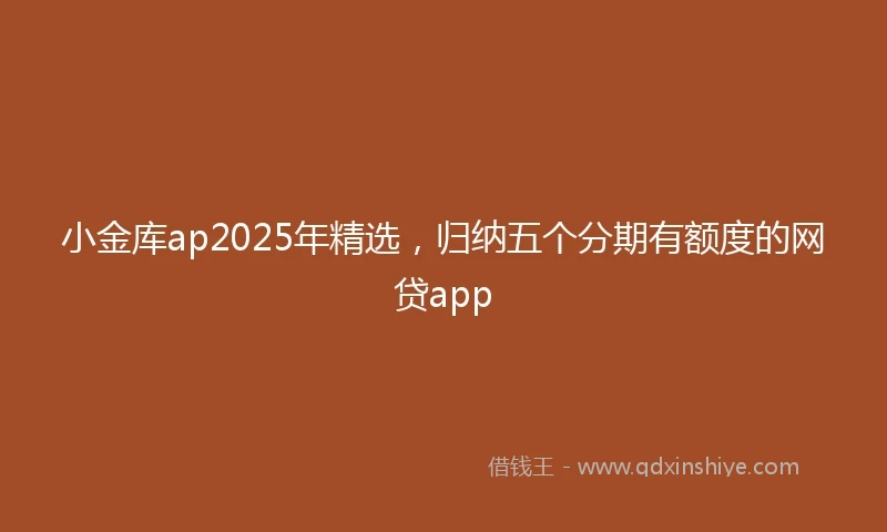 小金库ap2025年精选，归纳五个分期有额度的网贷app