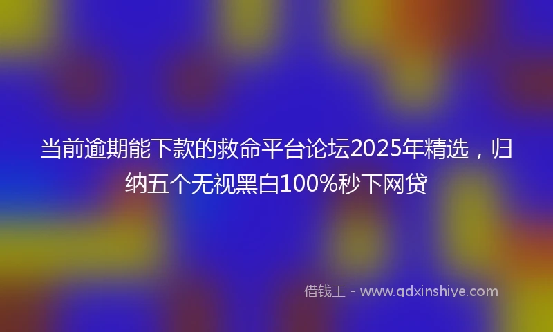 当前逾期能下款的救命平台论坛2025年精选，归纳五个无视黑白100%秒下网贷