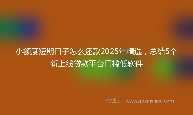 小额度短期口子怎么还款2025年精选，总结5个新上线贷款平台门槛低软件