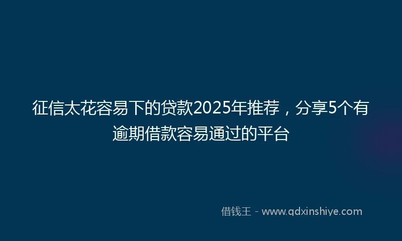 征信太花容易下的贷款2025年推荐，分享5个有逾期借款容易通过的平台