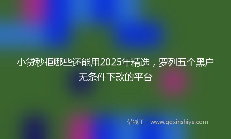 小贷秒拒哪些还能用2025年精选，罗列五个黑户无条件下款的平台
