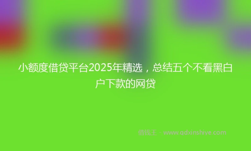 小额度借贷平台2025年精选，总结五个不看黑白户下款的网贷