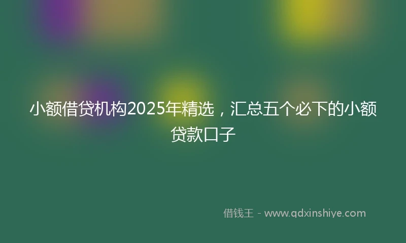 小额借贷机构2025年精选，汇总五个必下的小额贷款口子