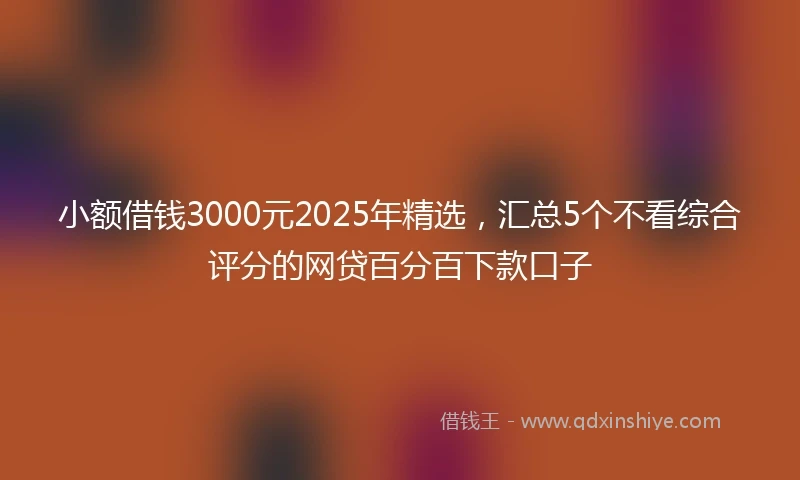 小额借钱3000元2025年精选，汇总5个不看综合评分的网贷百分百下款口子