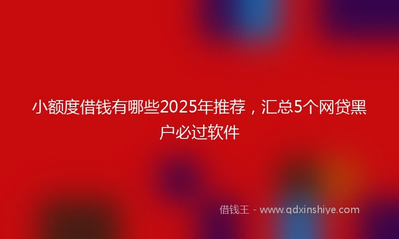小额度借钱有哪些2025年推荐，汇总5个网贷黑户必过软件