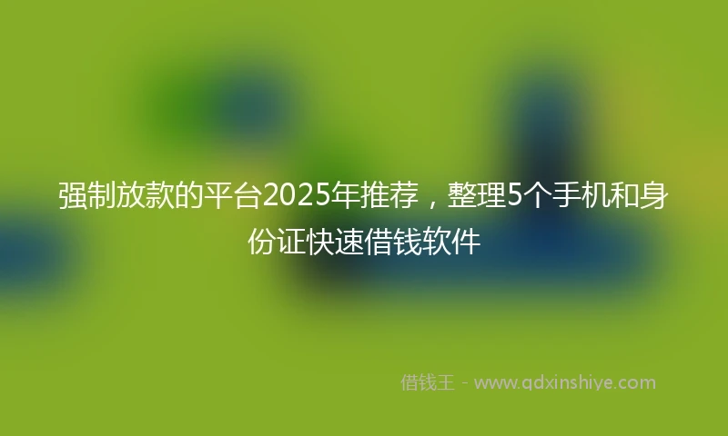 强制放款的平台2025年推荐，整理5个手机和身份证快速借钱软件