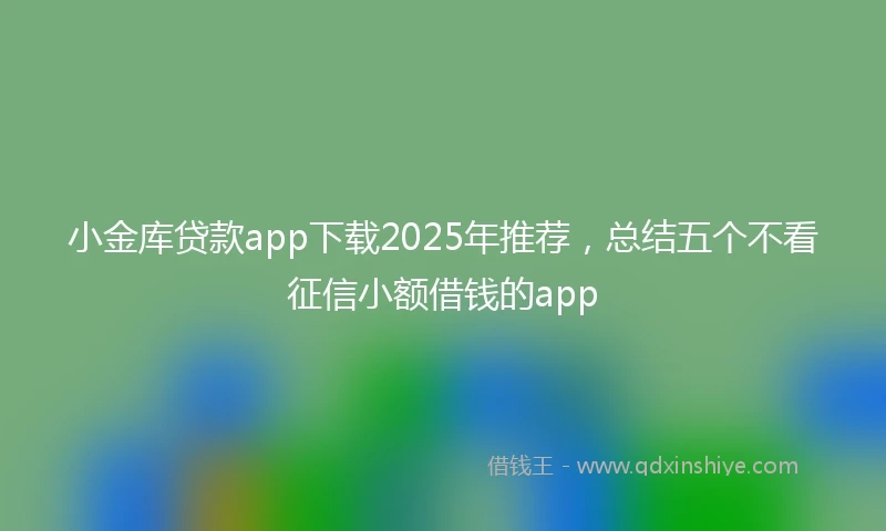 小金库贷款app下载2025年推荐，总结五个不看征信小额借钱的app