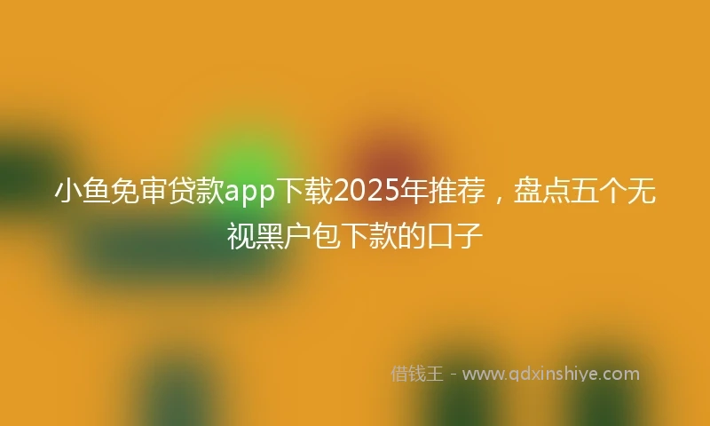 小鱼免审贷款app下载2025年推荐，盘点五个无视黑户包下款的口子