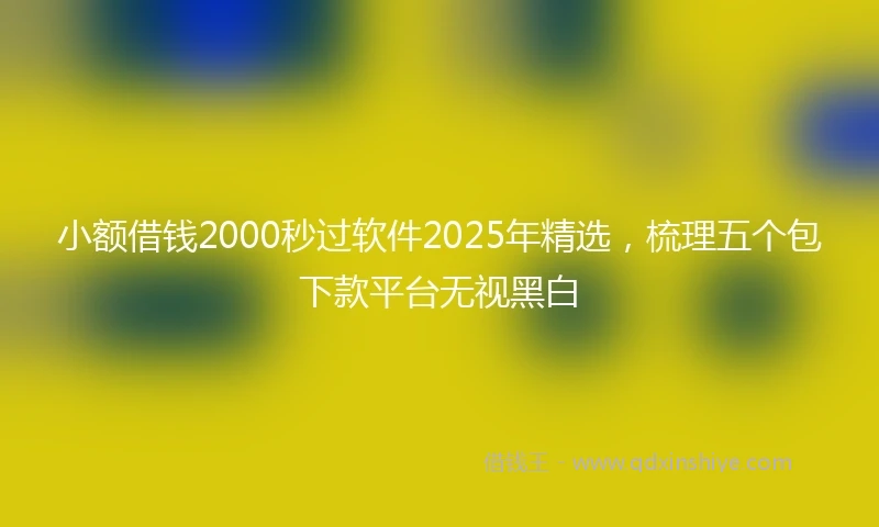 小额借钱2000秒过软件2025年精选，梳理五个包下款平台无视黑白