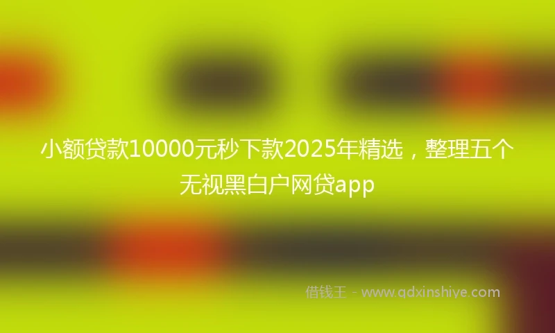小额贷款10000元秒下款2025年精选，整理五个无视黑白户网贷app