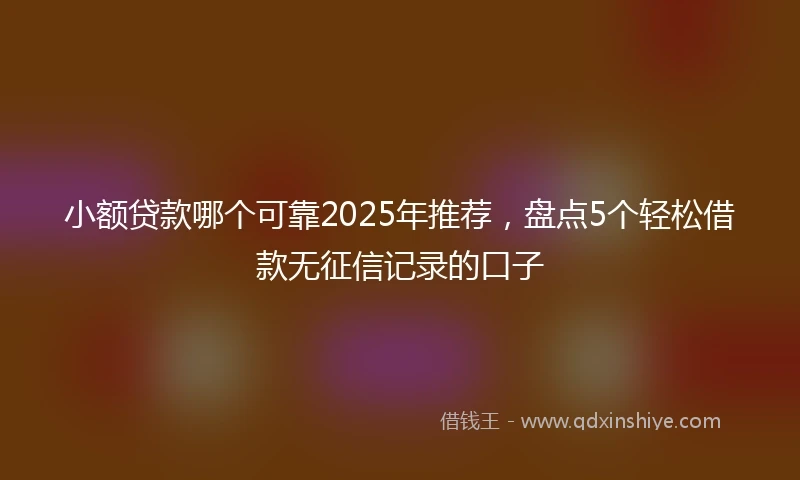 小额贷款哪个可靠2025年推荐，盘点5个轻松借款无征信记录的口子