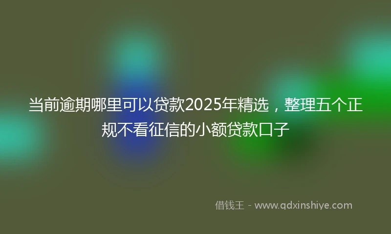 当前逾期哪里可以贷款2025年精选，整理五个正规不看征信的小额贷款口子