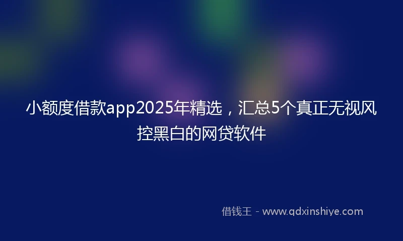 小额度借款app2025年精选，汇总5个真正无视风控黑白的网贷软件