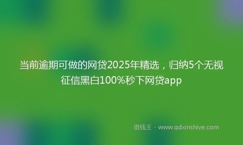 当前逾期可做的网贷2025年精选，归纳5个无视征信黑白100%秒下网贷app