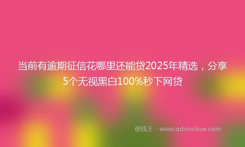 当前有逾期征信花哪里还能贷2025年精选，分享5个无视黑白100%秒下网贷