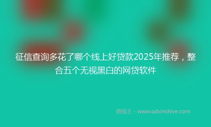 征信查询多花了哪个线上好贷款2025年推荐，整合五个无视黑白的网贷软件