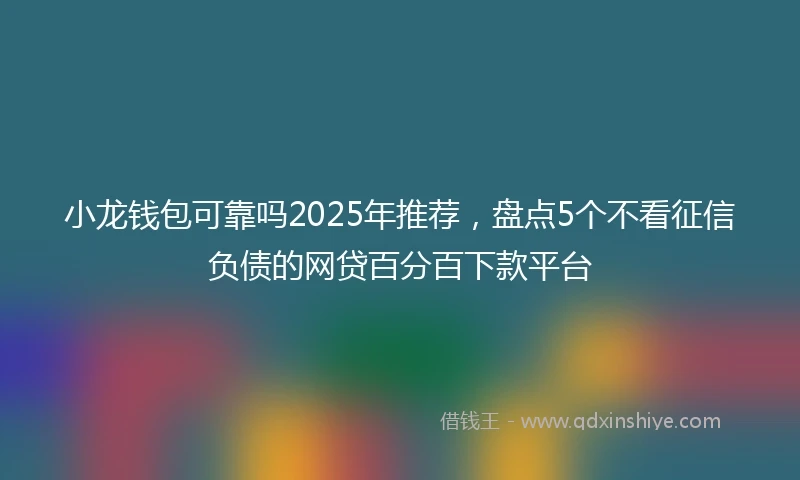 小龙钱包可靠吗2025年推荐，盘点5个不看征信负债的网贷百分百下款平台