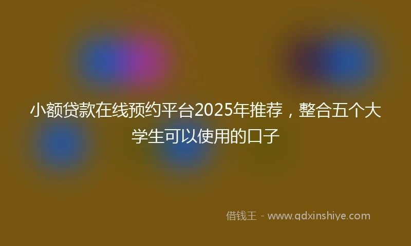 小额贷款在线预约平台2025年推荐，整合五个大学生可以使用的口子