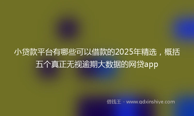 小贷款平台有哪些可以借款的2025年精选，概括五个真正无视逾期大数据的网贷app