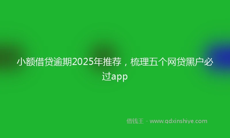 小额借贷逾期2025年推荐，梳理五个网贷黑户必过app