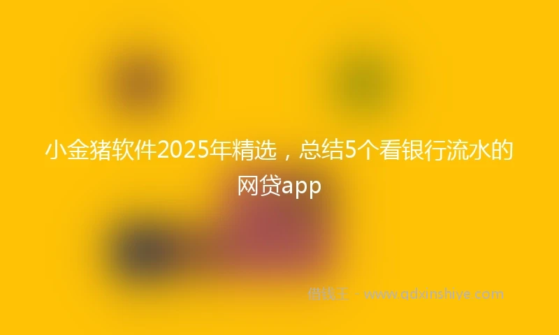 小金猪软件2025年精选，总结5个看银行流水的网贷app