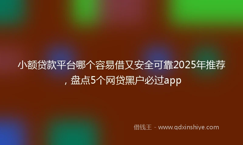 小额贷款平台哪个容易借又安全可靠2025年推荐，盘点5个网贷黑户必过app