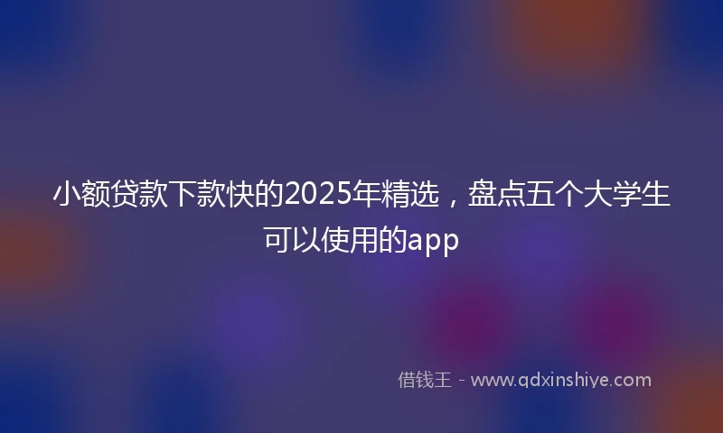 小额贷款下款快的2025年精选，盘点五个大学生可以使用的app