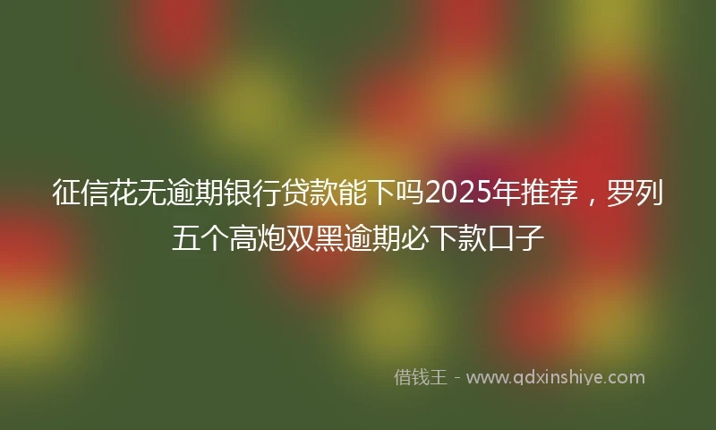 征信花无逾期银行贷款能下吗2025年推荐,罗列五个高炮双黑逾期必下款口子