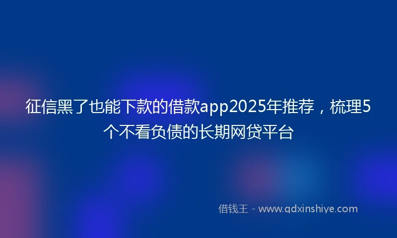征信黑了也能下款的借款app2025年推荐，梳理5个不看负债的长期网贷平台