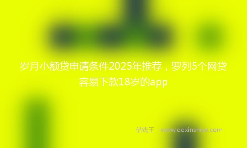 岁月小额贷申请条件2025年推荐，罗列5个网贷容易下款18岁的app