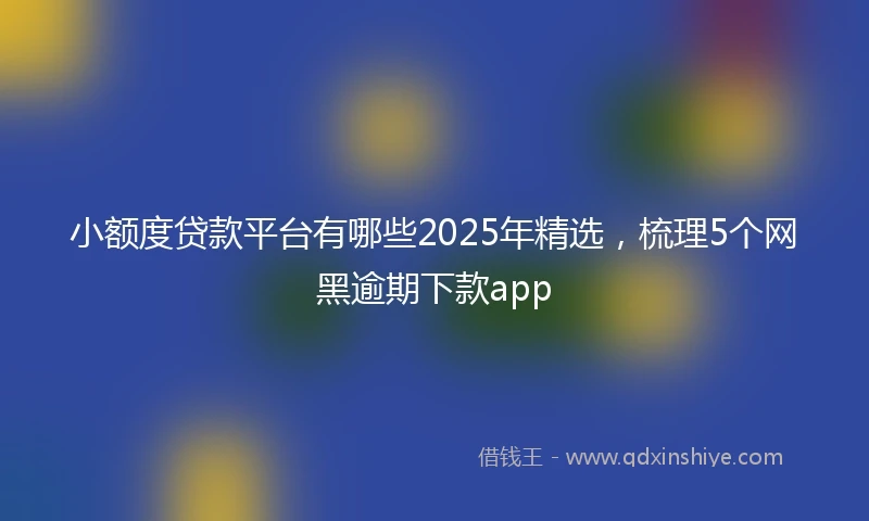 小额度贷款平台有哪些2025年精选，梳理5个网黑逾期下款app