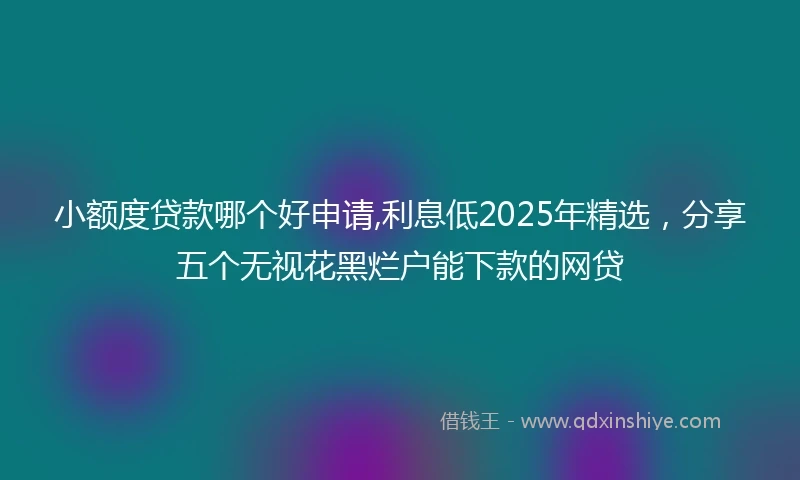 小额度贷款哪个好申请,利息低2025年精选，分享五个无视花黑烂户能下款的网贷