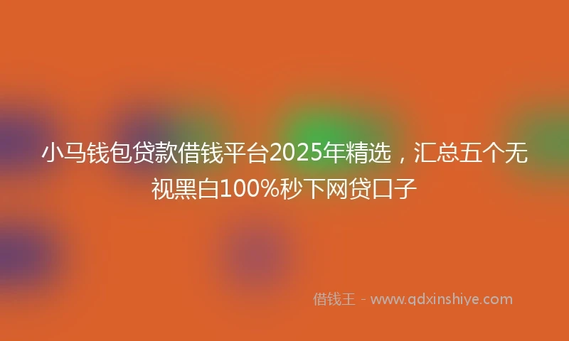 小马钱包贷款借钱平台2025年精选，汇总五个无视黑白100%秒下网贷口子