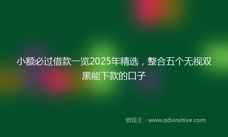 小额必过借款一览2025年精选，整合五个无视双黑能下款的口子