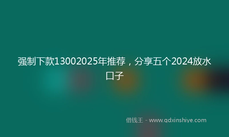 强制下款13002025年推荐，分享五个2024放水口子