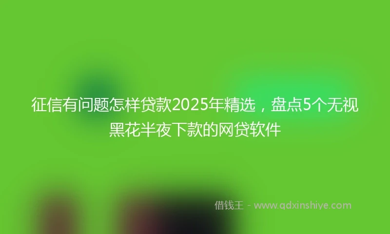 征信有问题怎样贷款2025年精选，盘点5个无视黑花半夜下款的网贷软件