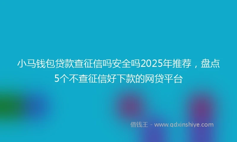 小马钱包贷款查征信吗安全吗2025年推荐，盘点5个不查征信好下款的网贷平台