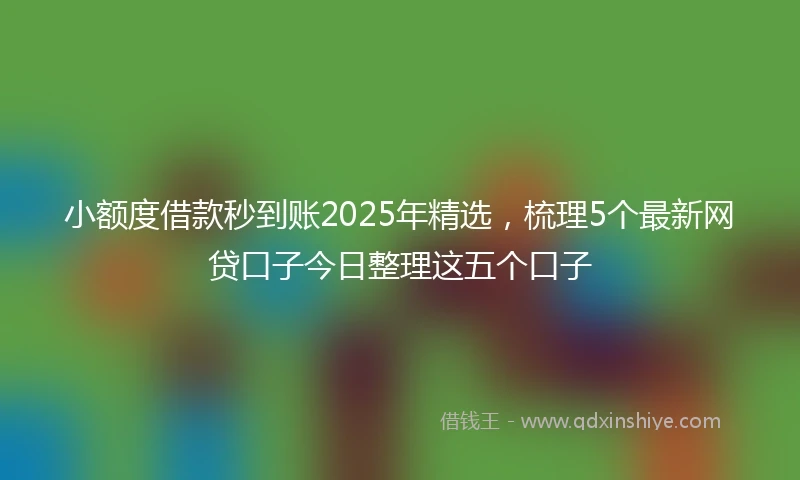 小额度借款秒到账2025年精选，梳理5个最新网贷口子今日整理这五个口子