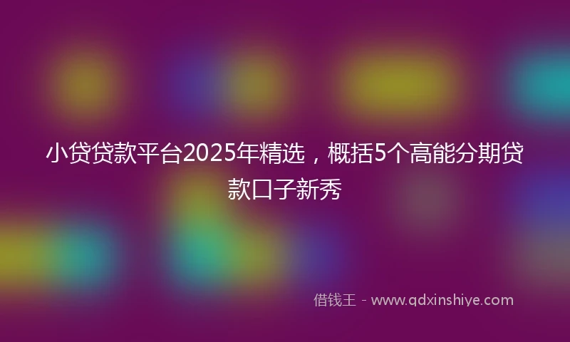 小贷贷款平台2025年精选，概括5个高能分期贷款口子新秀