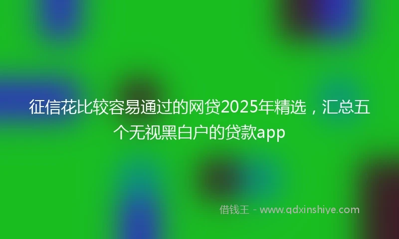 征信花比较容易通过的网贷2025年精选，汇总五个无视黑白户的贷款app