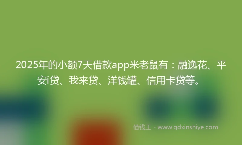 2025年的小额7天借款app米老鼠有：融逸花、平安i贷、我来贷、洋钱罐、信用卡贷等。