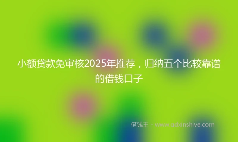 小额贷款免审核2025年推荐，归纳五个比较靠谱的借钱口子