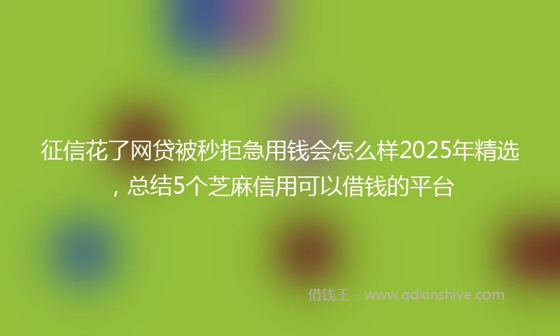 征信花了网贷被秒拒急用钱会怎么样2025年精选,总结5个芝麻信用可以借钱的平台
