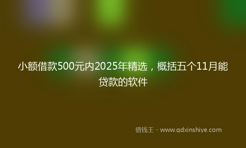 小额借款500元内2025年精选，概括五个11月能贷款的软件